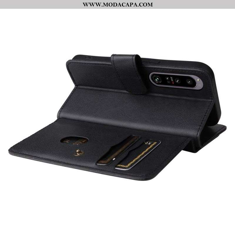 Capa De Couro Para Sony Xperia 1 IV 10 Porta-cartões