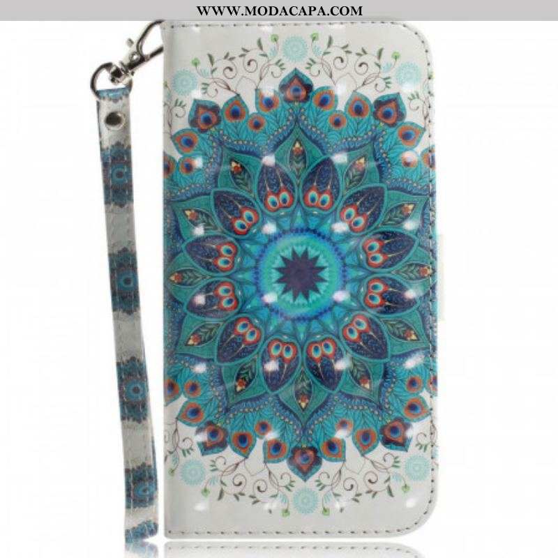 Capa De Couro Para Sony Xperia 1 IV De Cordão Mandala Strappy