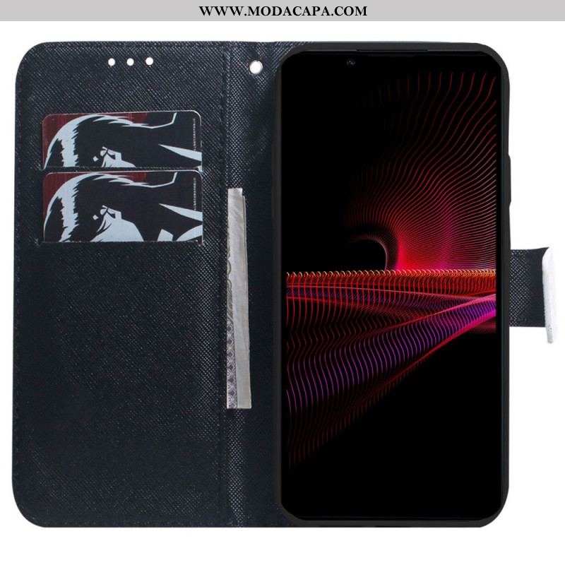 Capa De Couro Para Sony Xperia 1 IV De Cordão Mandala Strappy