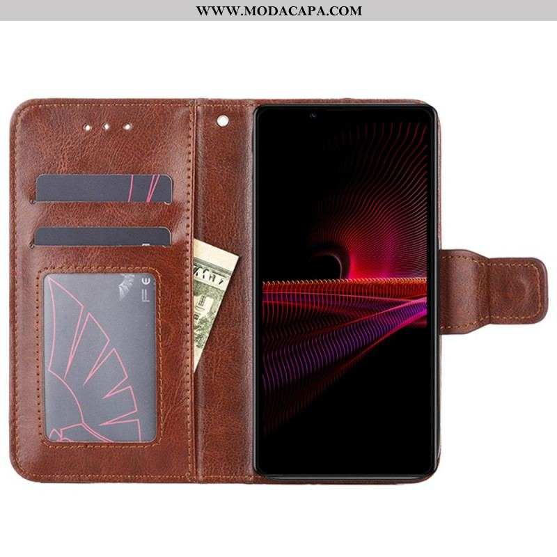 Capa Flip Para Sony Xperia 1 IV Estilo Vintage