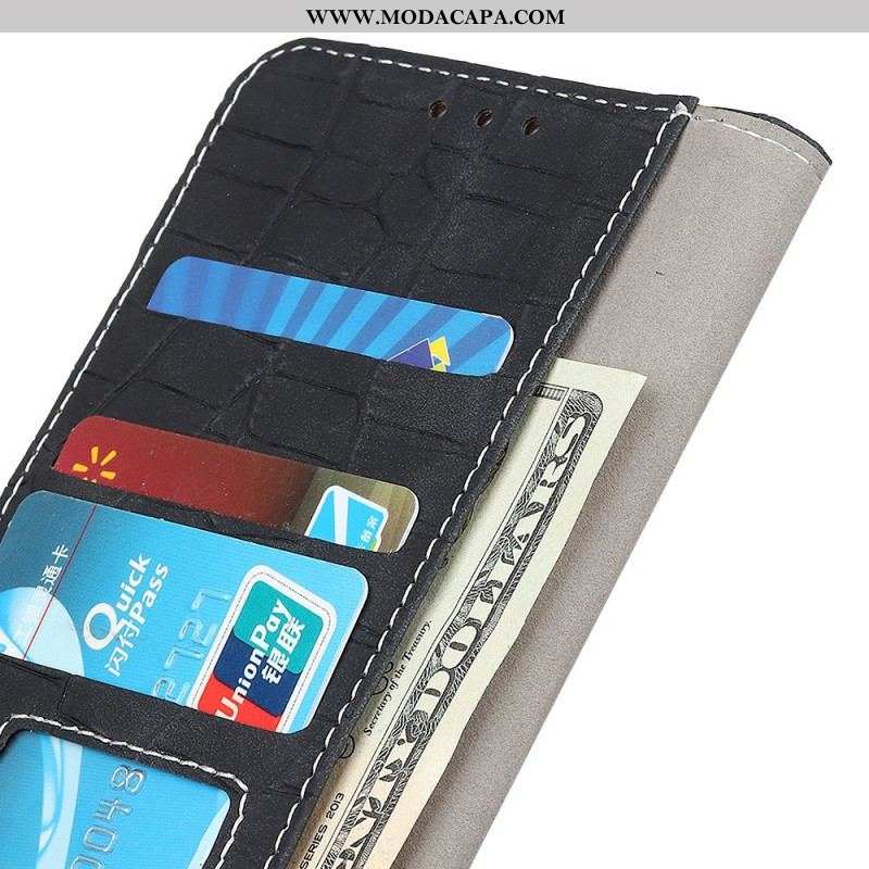 Capa Flip Para Sony Xperia 10 IV Estilo De Pele De Crocodilo