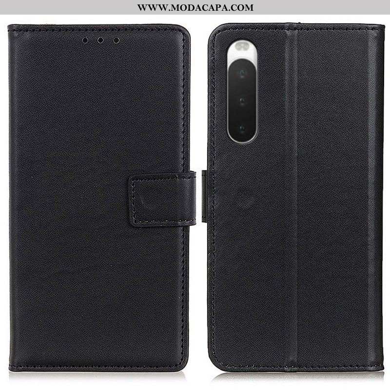 Capa De Couro Para Sony Xperia 10 IV Couro Sintético Liso