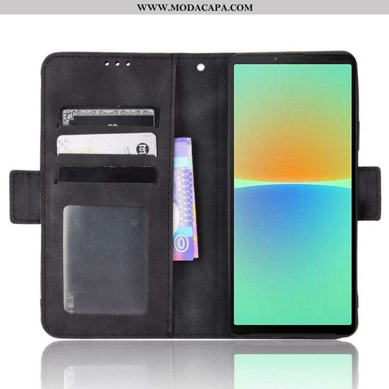 Capa De Couro Para Sony Xperia 10 IV Multi-card Premier Class