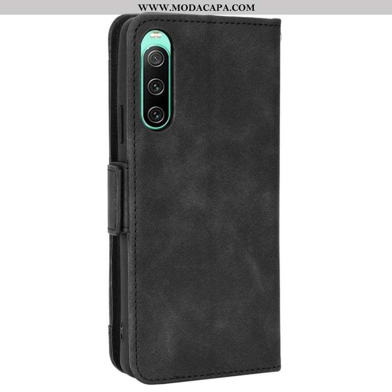 Capa De Couro Para Sony Xperia 10 IV Multi-card Premier Class