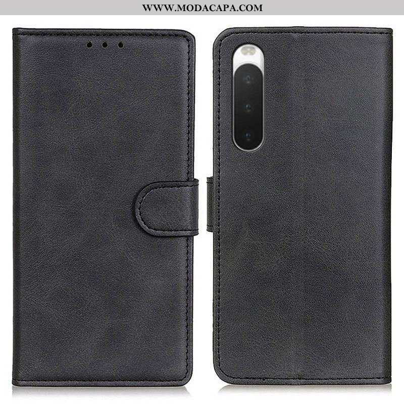 Capa De Couro Para Sony Xperia 10 IV Couro Sintético Fosco