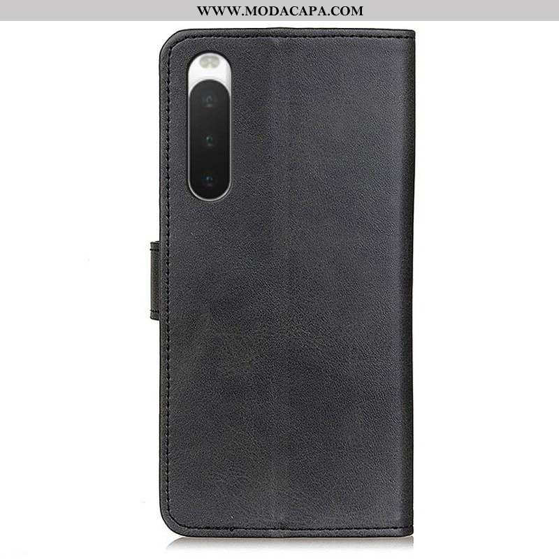 Capa De Couro Para Sony Xperia 10 IV Couro Sintético Fosco