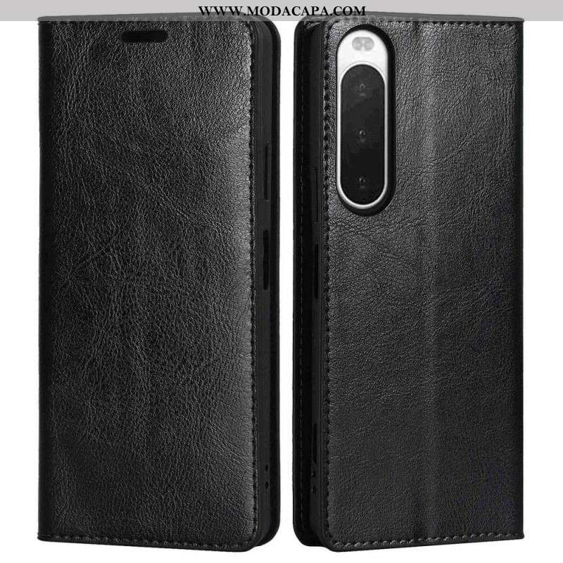 Capa De Celular Para Sony Xperia 10 IV Flip Couro Legitimo