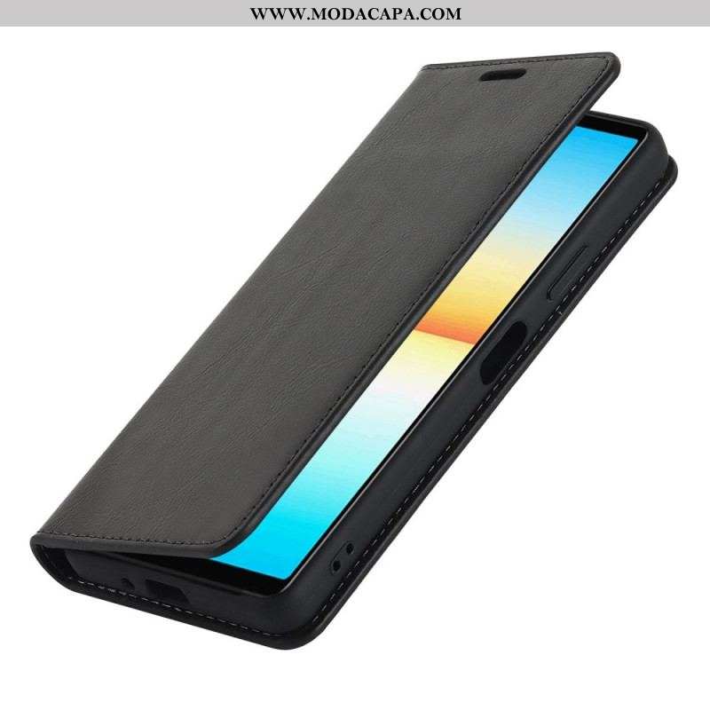 Capa De Celular Para Sony Xperia 10 IV Flip Couro Legitimo