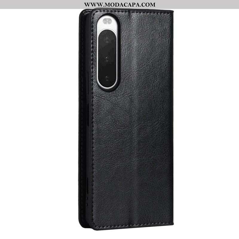 Capa De Celular Para Sony Xperia 10 IV Flip Couro Legitimo