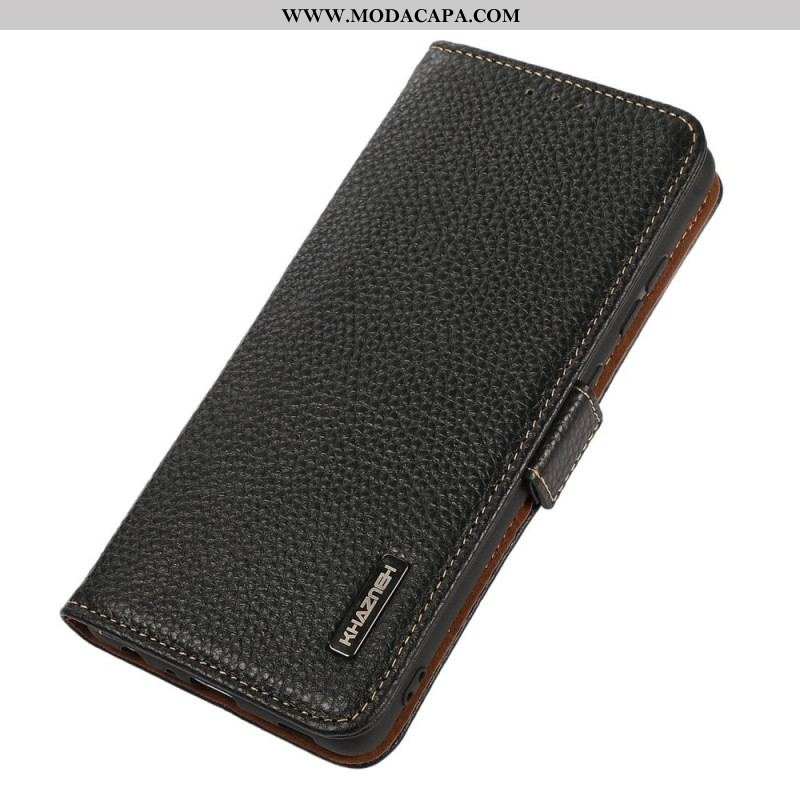 Capa Flip Para Sony Xperia 10 IV Couro De Lichia Khazneh Rfid