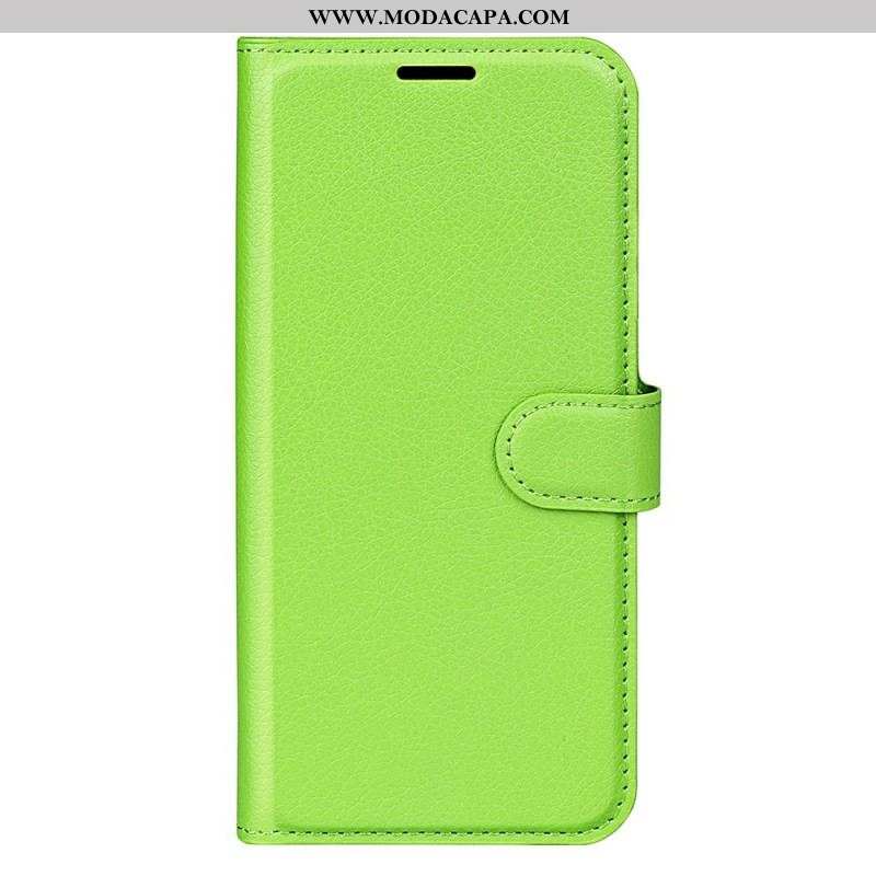 Capa De Couro Para Sony Xperia 10 IV Couro Sintético De Lichia Clássico