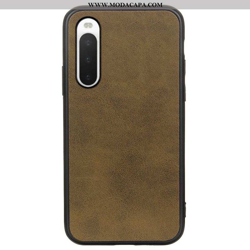 Capa Para Sony Xperia 10 IV Couro Sintético Texturizado