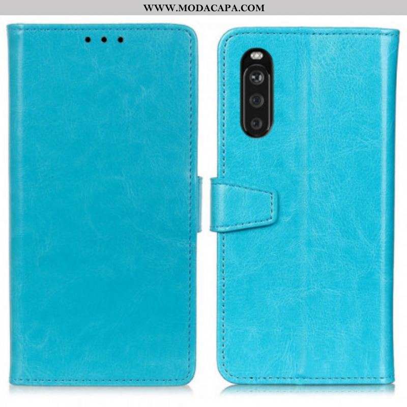 Capa Flip Para Sony Xperia 5 III Efeito Couro Clássico