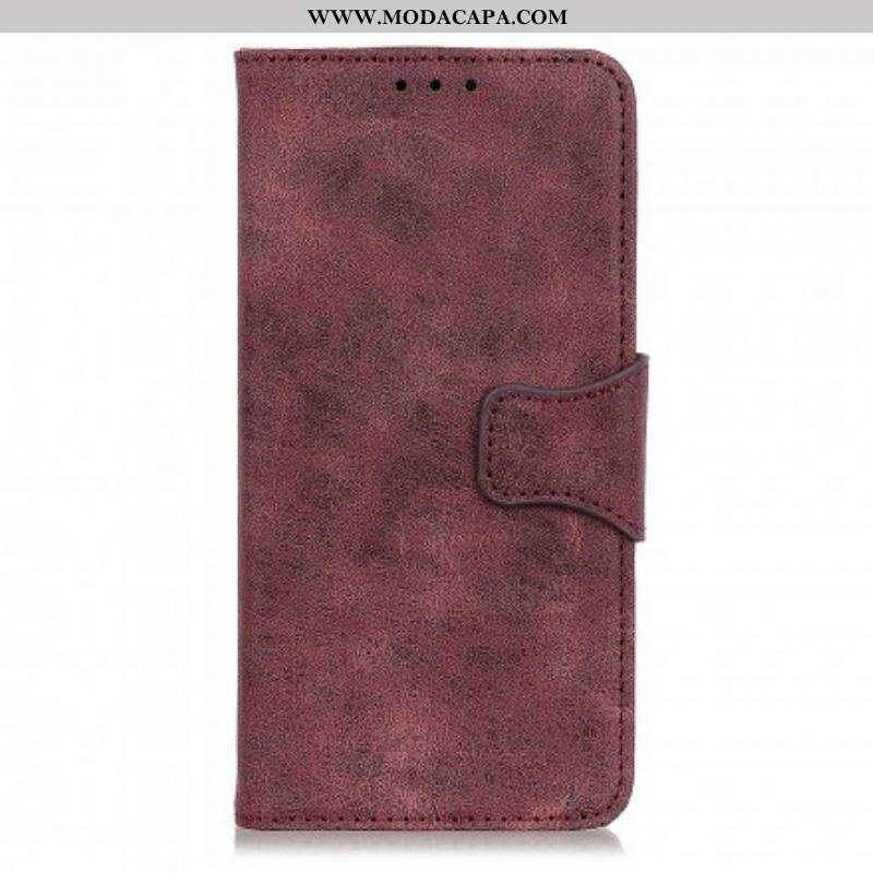 Capa De Couro Para Sony Xperia 5 III Couro Rachado Vintage