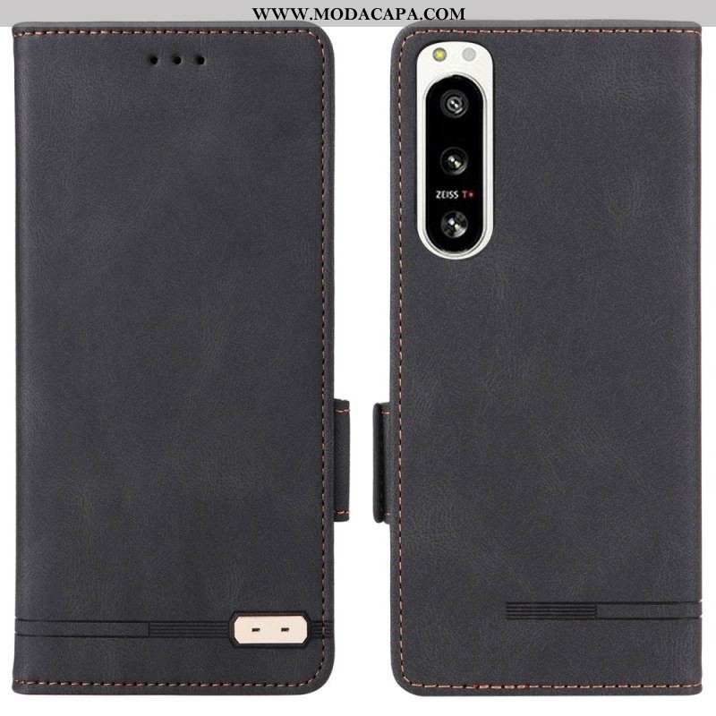 Capa Flip Para Sony Xperia 5 IV Elegância Sutil