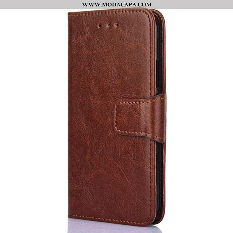 Capa Folio Para Sony Xperia 5 IV Couro Sintético Retrô