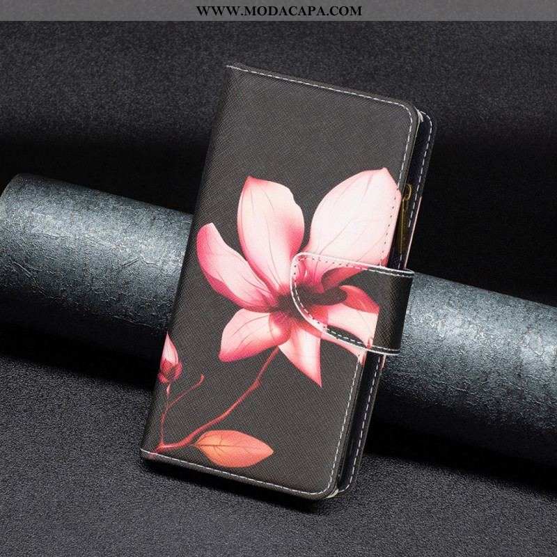 Capa Folio Para Xiaomi 12 / 12X Bolso Com Zíper Flor