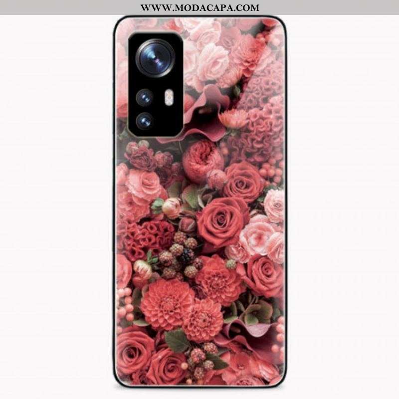 Capa Para Xiaomi 12 / 12X Rose Flowers Vidro Temperado