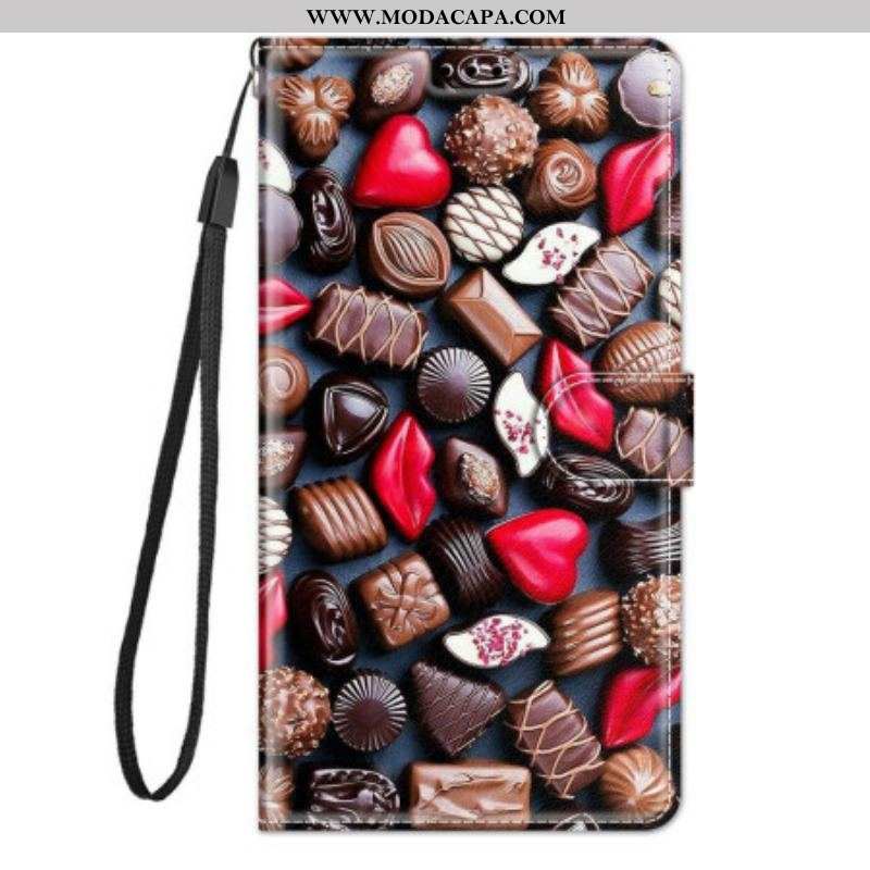 Capa Folio Para Xiaomi 12 / 12X De Cordão Tiras De Chocolate