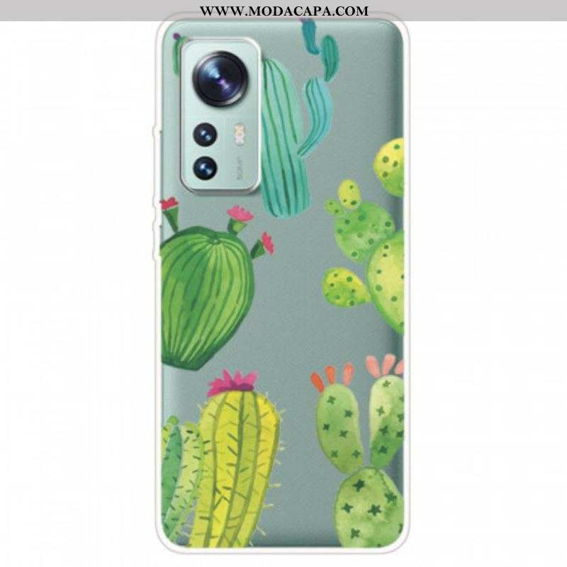 Capa Para Xiaomi 12 / 12X Cactos Aquarela