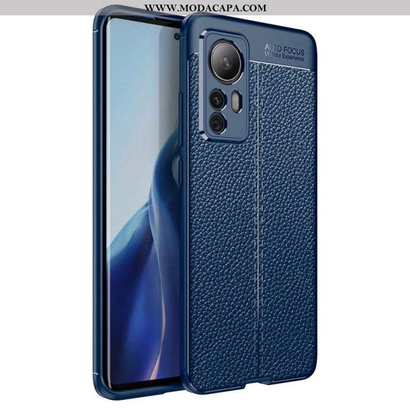 Capa Para Xiaomi 12 / 12X Linha Dupla Efeito Couro Litchi