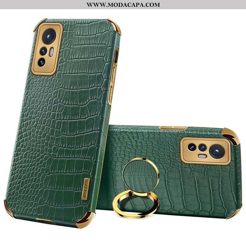 Capa Para Xiaomi 12 / 12X Suporte De Anel De Efeito De Pele De Crocodilo