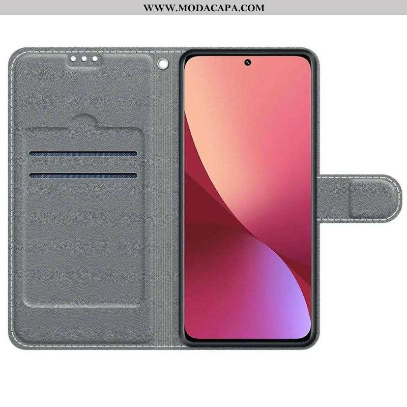 Capa De Couro Para Xiaomi 12 / 12X De Cordão Fio Dental