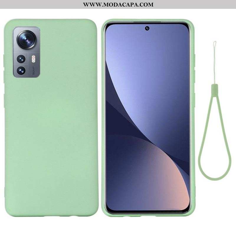 Capa Para Xiaomi 12 / 12X Silicone Líquido Com Cordão