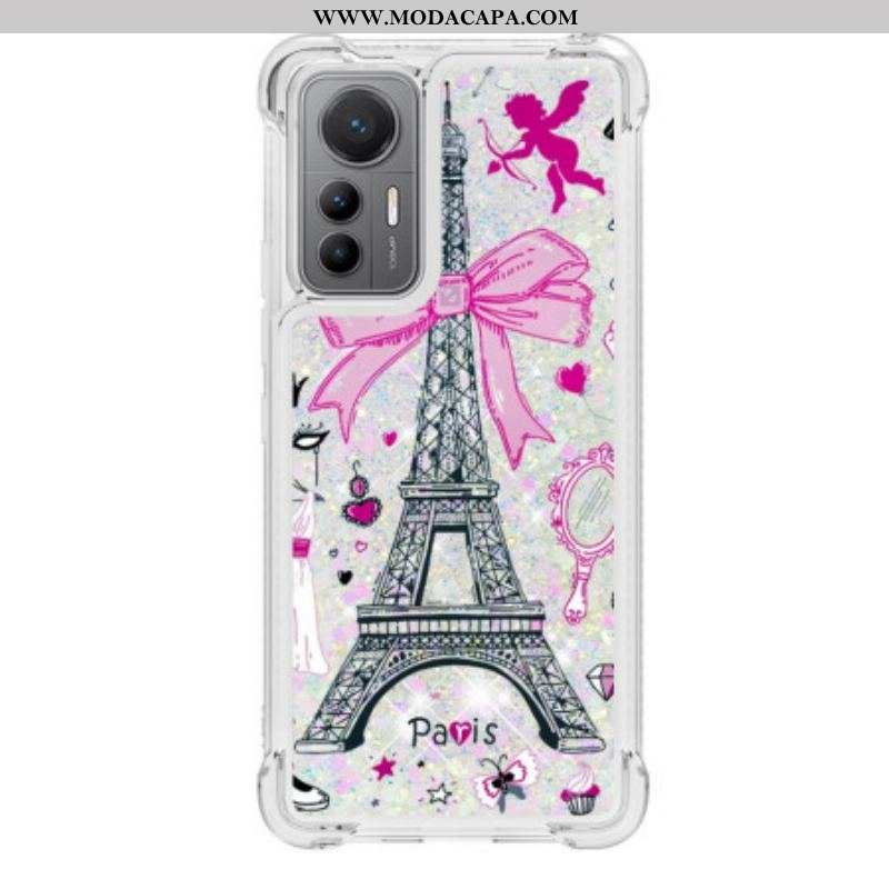 Capa De Celular Para Xiaomi 12 Lite Lantejoulas Torre Eiffel