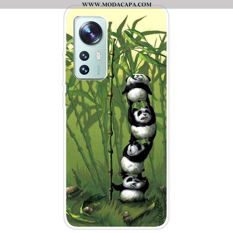 Capa Para Xiaomi 12 Pro Bando De Pandas De Silicone