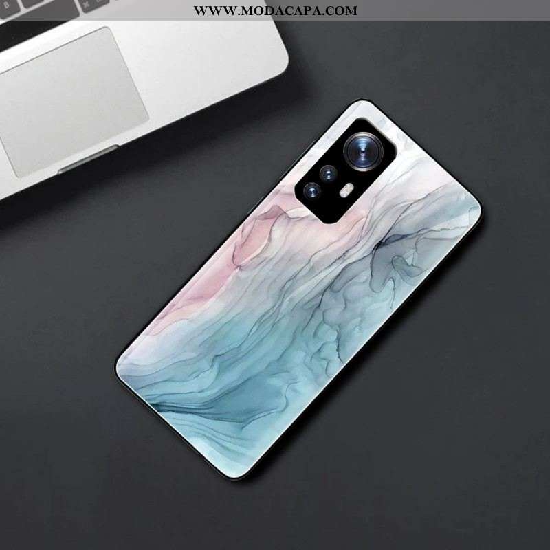 Capa Para Xiaomi 12 Pro Vidro Temperado De Mármore Colorido