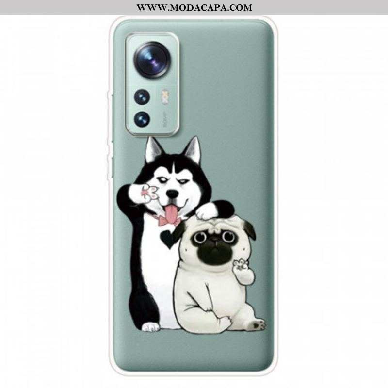 Capa Para Xiaomi 12 Pro Cachorros Engraçados De Silicone