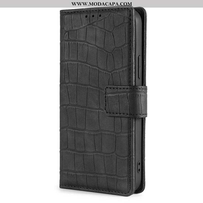 Capa De Couro Para Xiaomi 12 Pro Crocodilo Com Toque De Pele