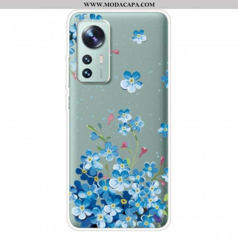 Capa Para Xiaomi 12 Pro Flores Azuis