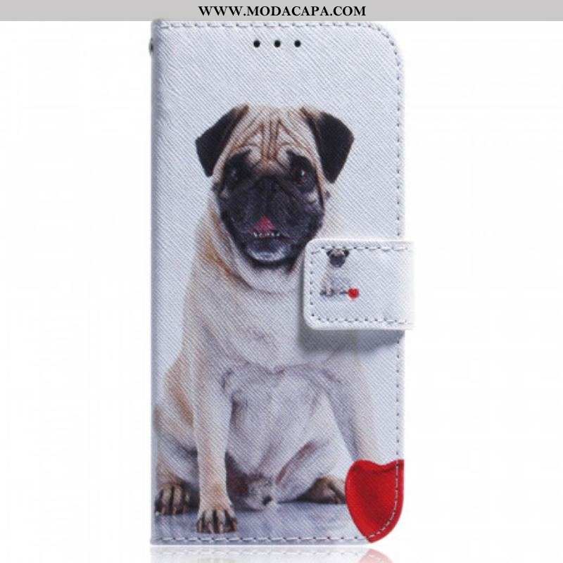 Capa Folio Para Xiaomi 12 Pro Cachorro Pug