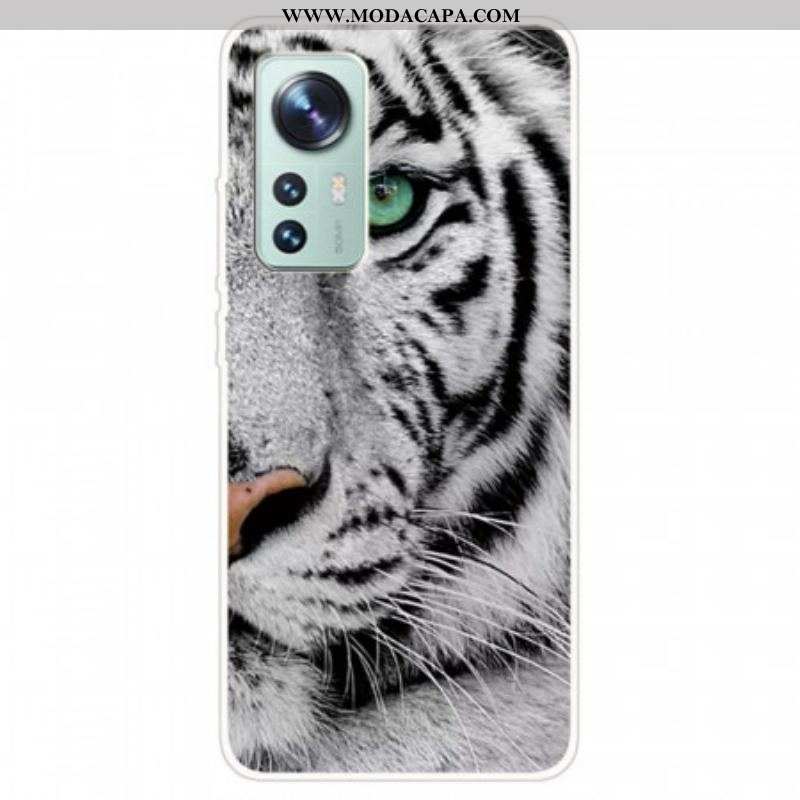 Capa Para Xiaomi 12 Pro Tigre Branco