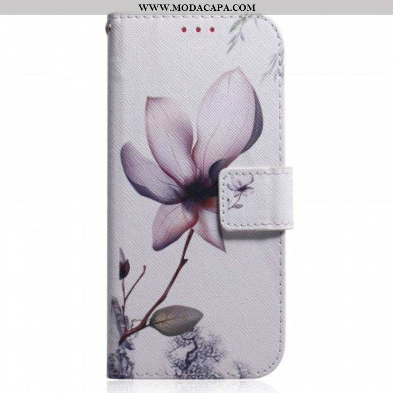 Capa Folio Para Xiaomi 12 Pro Uma Flor