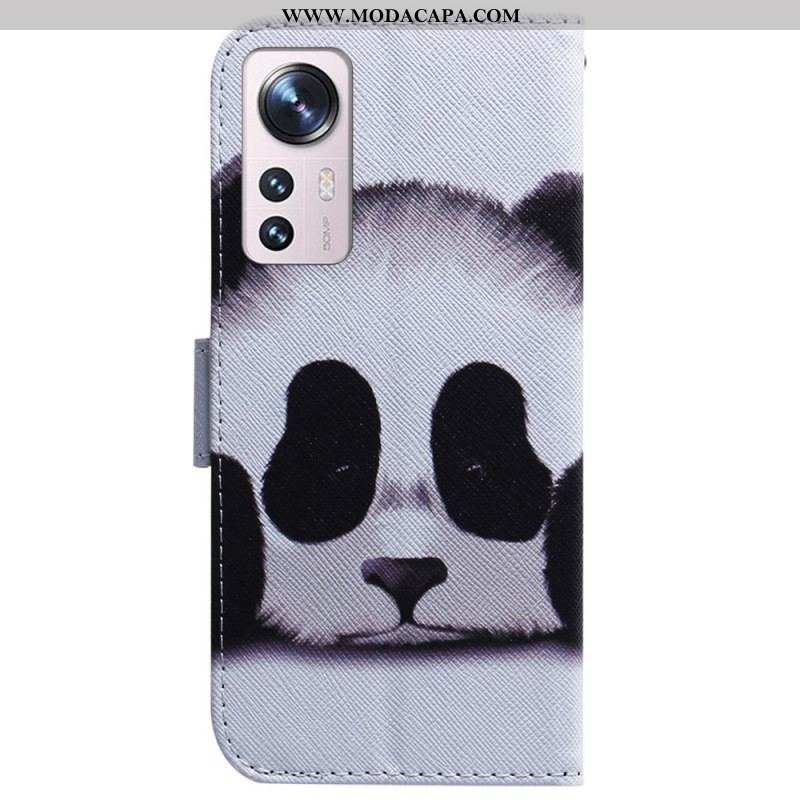 Capa De Couro Para Xiaomi 12 Pro Panda