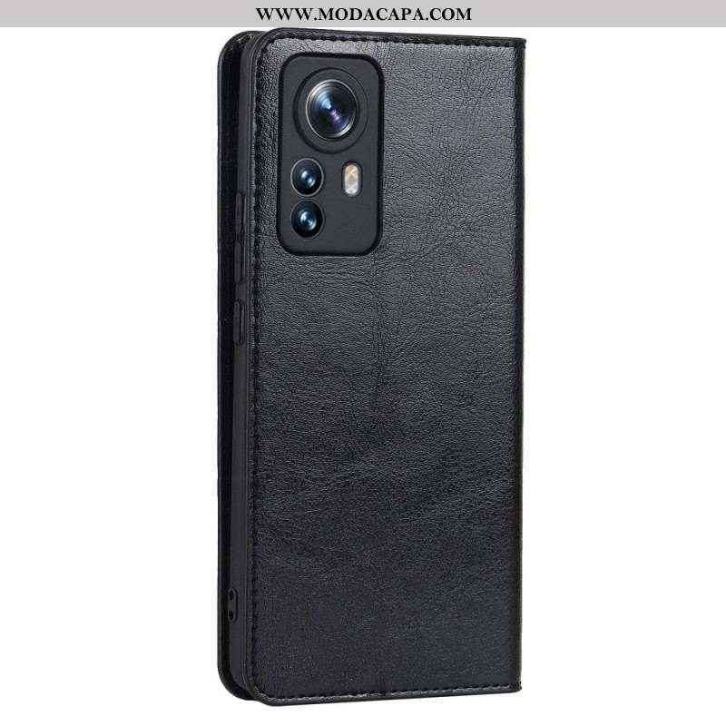 Capa De Celular Para Xiaomi 12 Pro Flip Couro Legitimo