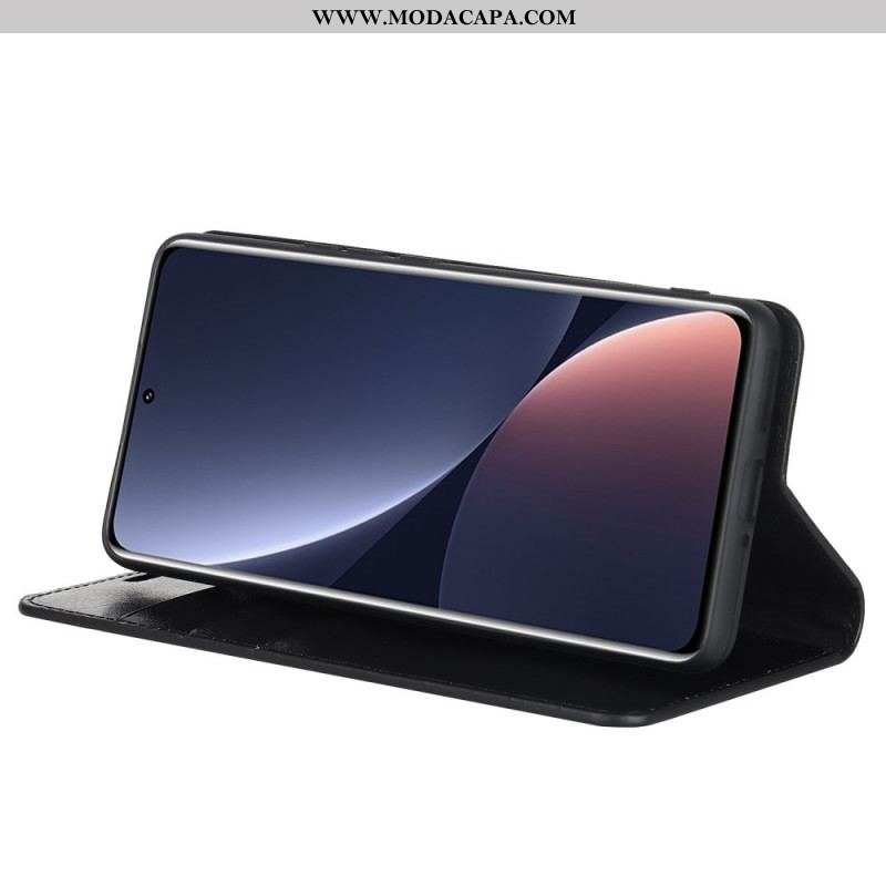 Capa De Celular Para Xiaomi 12 Pro Flip Couro Legitimo