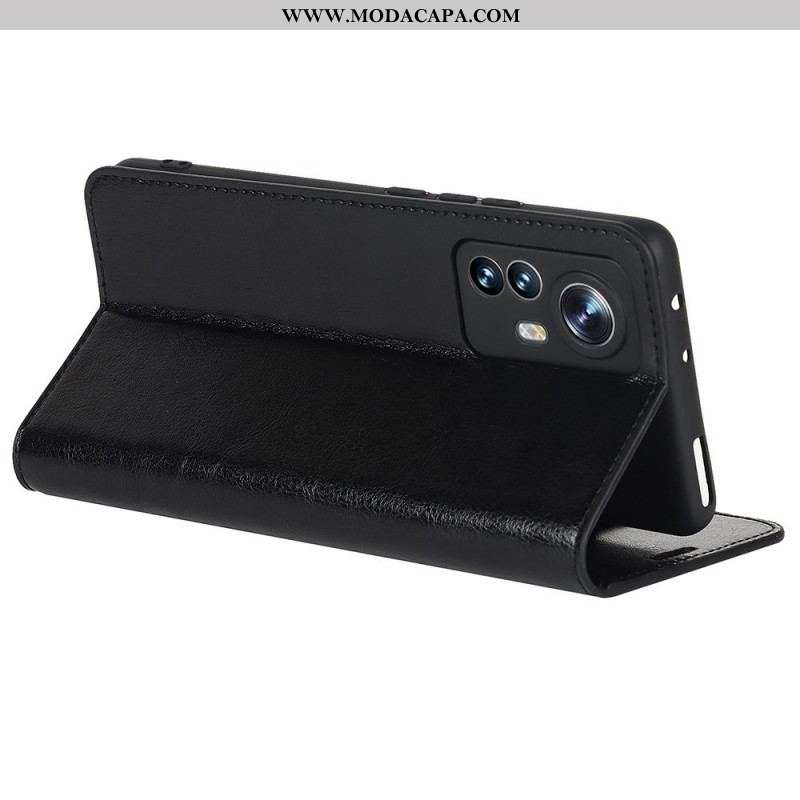 Capa De Celular Para Xiaomi 12 Pro Flip Couro Legitimo