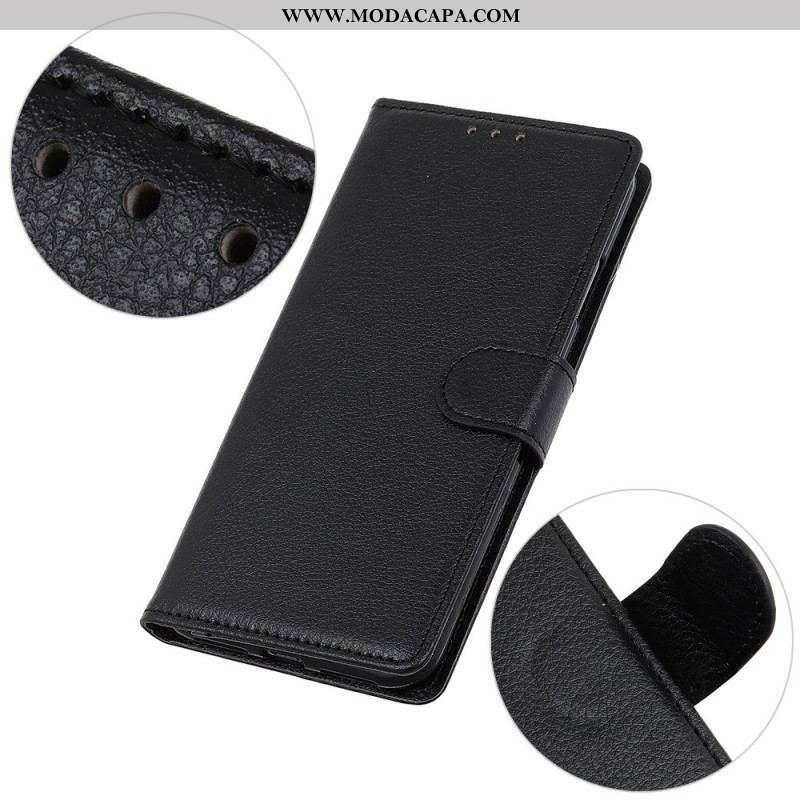 Capa Flip Para Xiaomi 13 Lite Couro Falso Tradicional