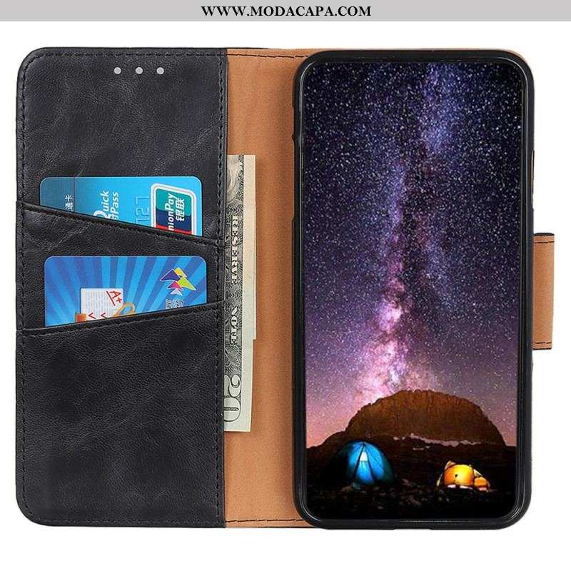 Capa De Couro Para Xiaomi 13 Lite Fecho Reversível De Couro Rachado