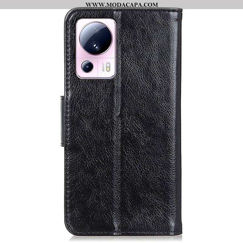 Capa De Couro Para Xiaomi 13 Lite Couro Napa Rachado