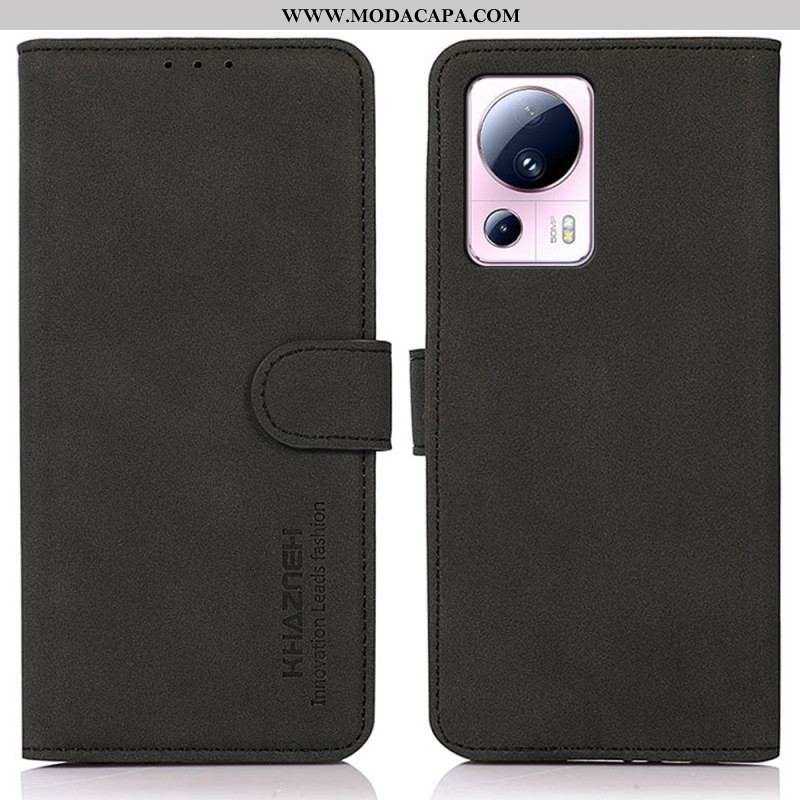 Capa De Couro Para Xiaomi 13 Lite Khazneh Efeito Couro