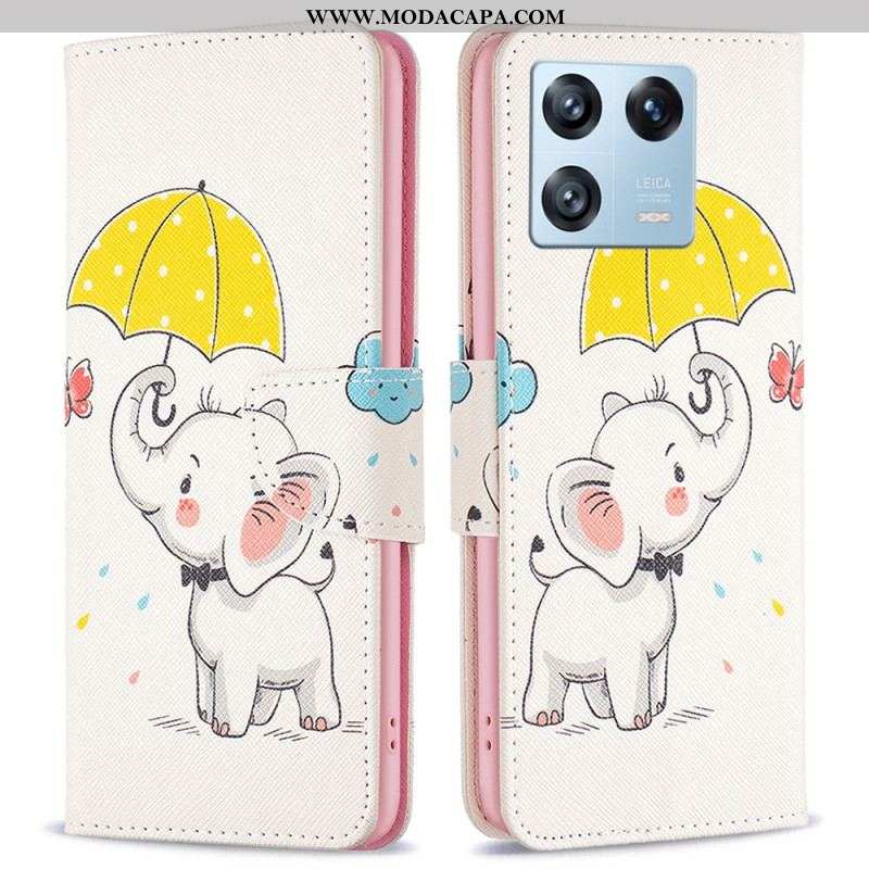Capa Flip Para Xiaomi 13 Pro Guarda-chuva Borboleta