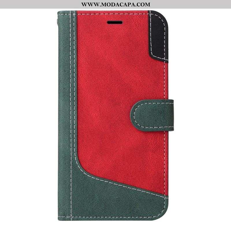 Capa Flip Para Xiaomi 13 Pro De Cordão Cinta Tricolor