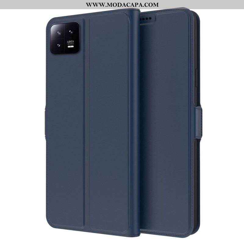 Capa De Couro Para Xiaomi 13 Pro Efeito Couro Fino