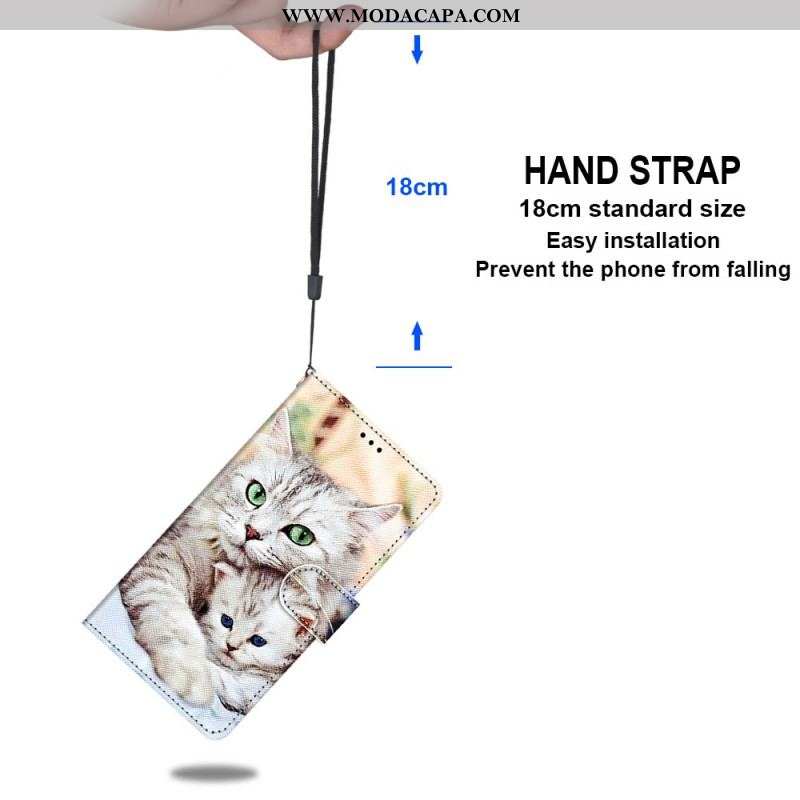 Capa De Couro Para Xiaomi 13 Pro Família De Gatos