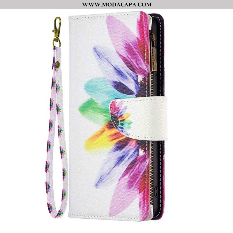 Capa De Couro Para Xiaomi 13 Pro Bolso Com Zíper Flor